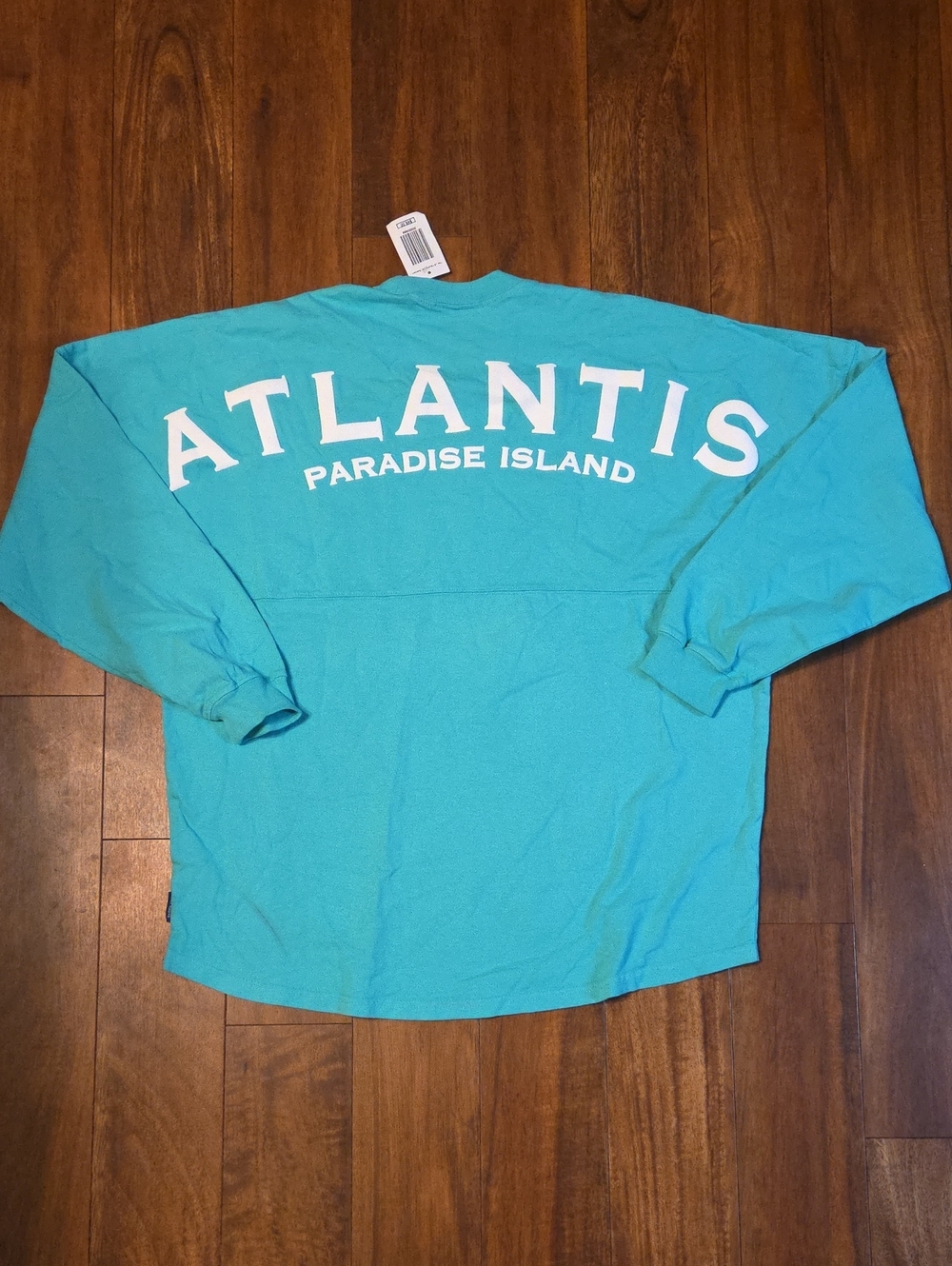 NWT Atlantis Paradise Island Spirit Jersey Teal Oversized Long Sleeve Women LRG
